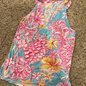 Lilly Pulitzer halter tank top pink blue summer small